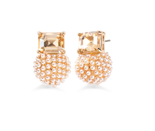 Blair Pearl Post Earrings in Gold