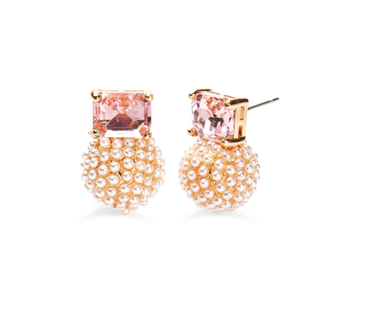 Blair Pearl Post Earrings in Blush
