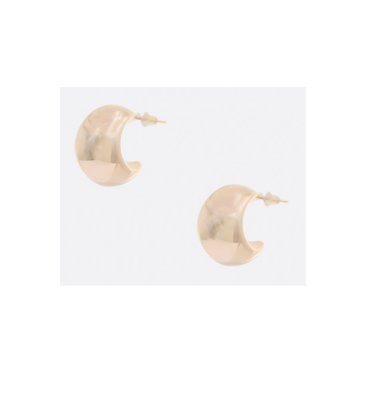 Puffy Gold Hoop Earring