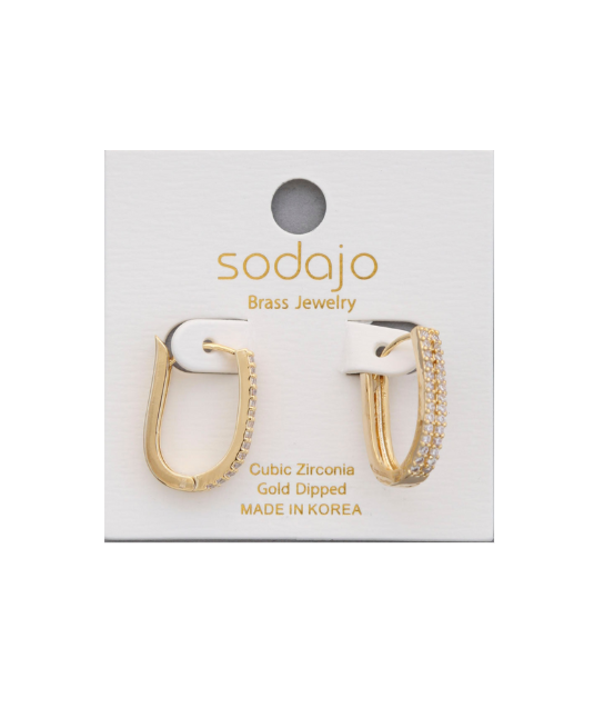 Crystal Oval Hoop Earring