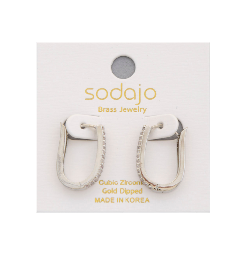 Crystal Oval Hoop Earring