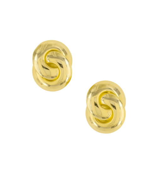 Double Round Gold Stud Earring