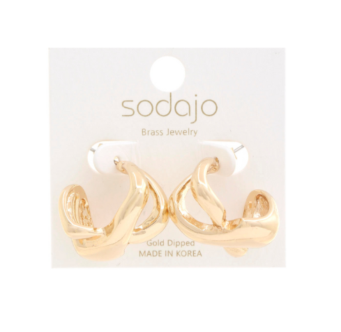 Criss Cross Gold Hoop Earring
