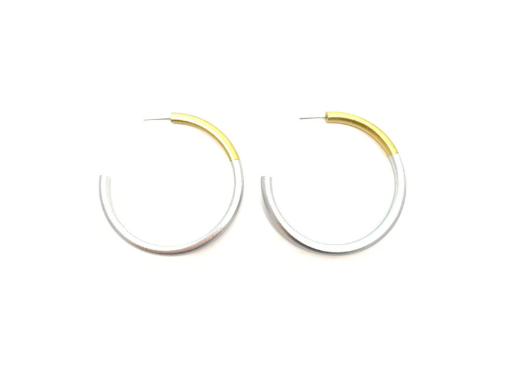 LIZ Medium Hoops in Gold/Silver