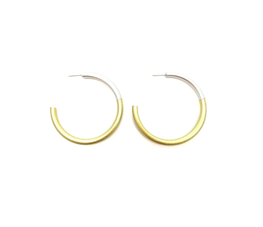 LIZ Medium Hoops in Silver/Gold