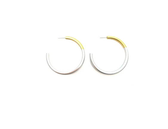 LIZ Medium Hoops in Gold/Silver