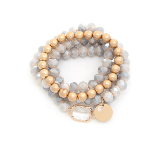 Grey Stack of 4 Bracelet Set