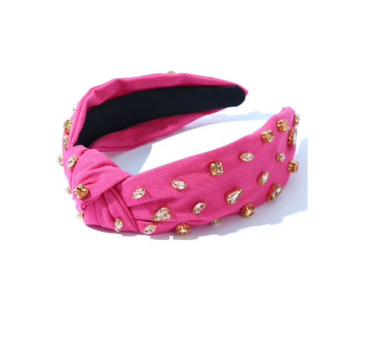 Rose Pink Headband with Rose Gold Stones