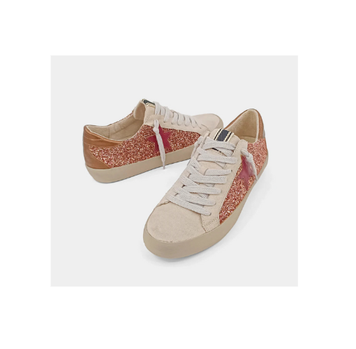 Paula Sneaker in Rose Gold Glitter