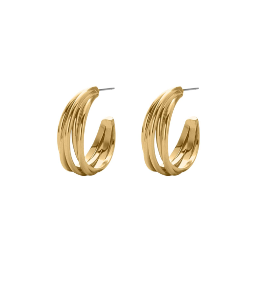 Triple Take Multi Hoop Earring in Gold