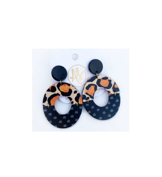 The Amanda Earrings in Black Leopard