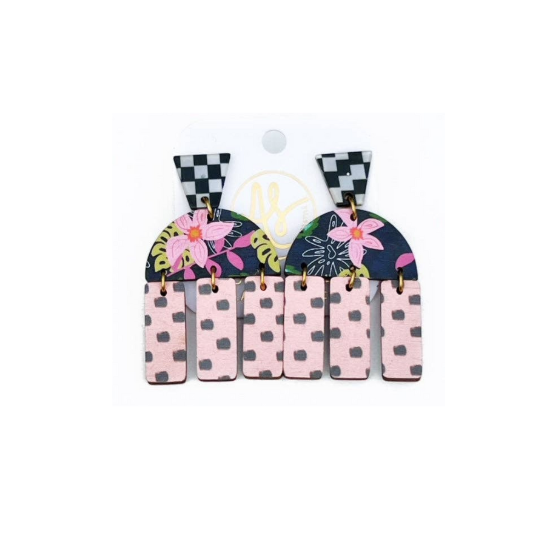 The Agatha Earrings in Floral Fern