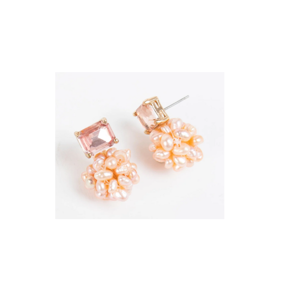 Audrey Pearl Post Earring in Blush