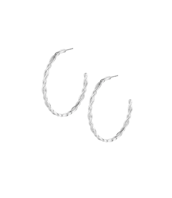 Bloom Large Hoop Earring in Silver