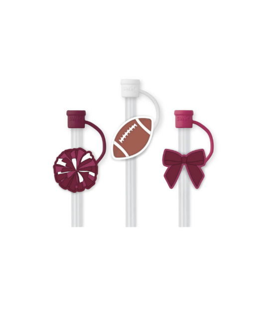 We've Got Spirit Maroon Straw Toppers