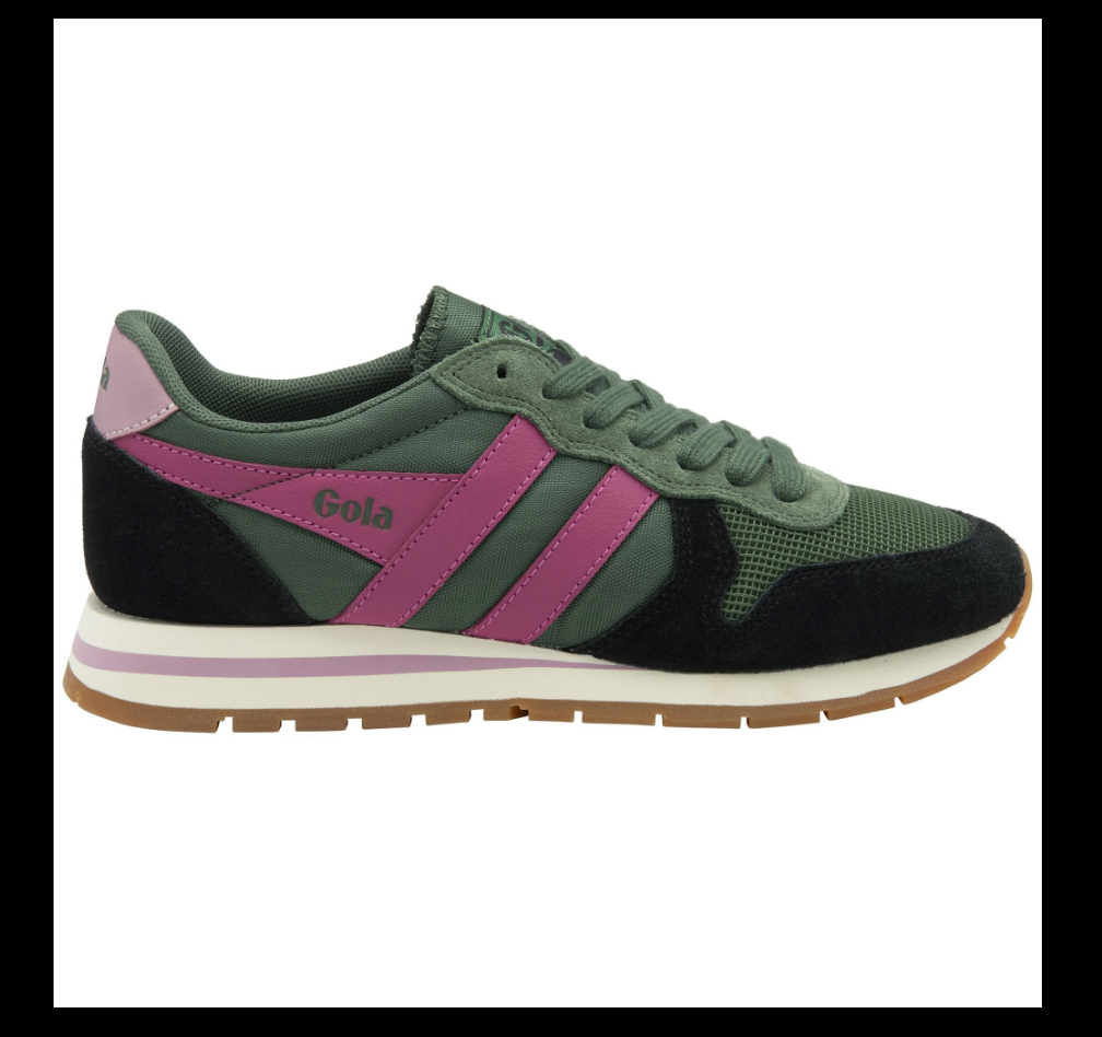 Gola Daytona Sneakers in Evergreen/Black/Fuchsia