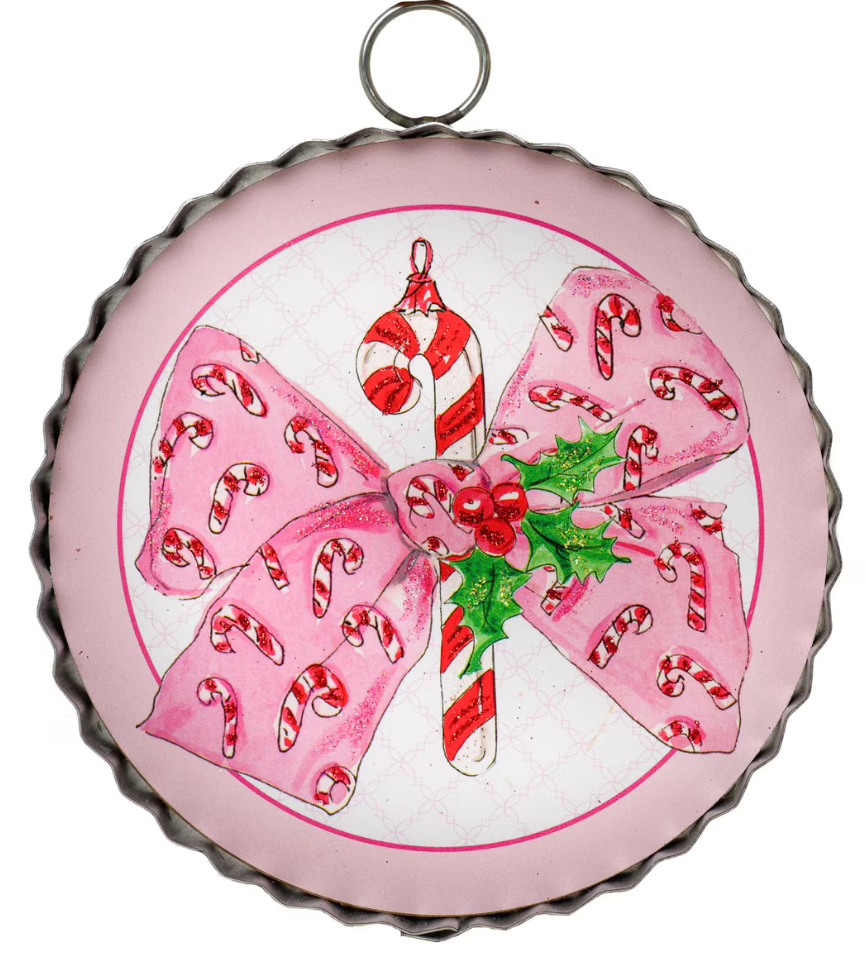 Vintage Candy Cane Bow Charm