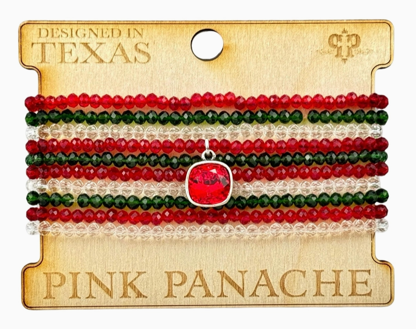 Faceted Small Bead Bracelet Set with Austrian Crystal