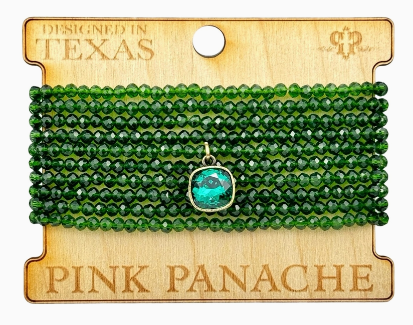 Faceted Small Bead Bracelet Set with Austrian Crystal