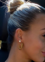 Gold Medium Twist Hoops