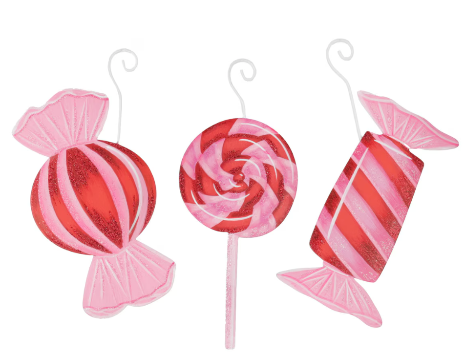 Pinkmas Candy Ornaments