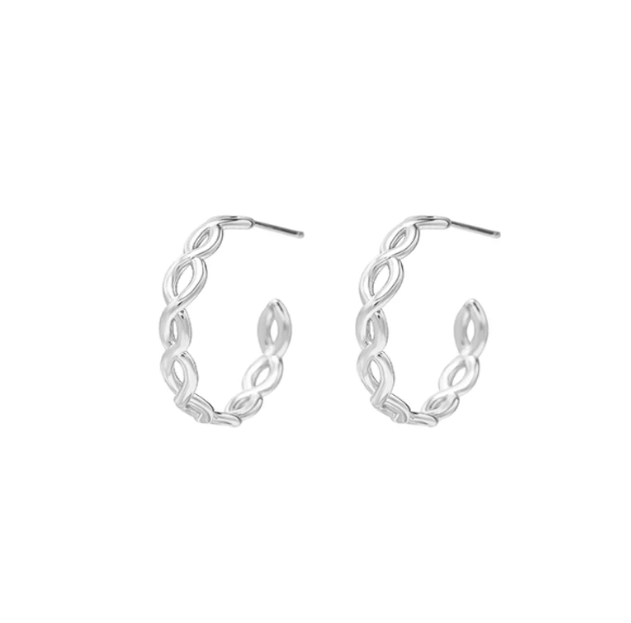 Bloom Mini Hoop Earrings in Silver