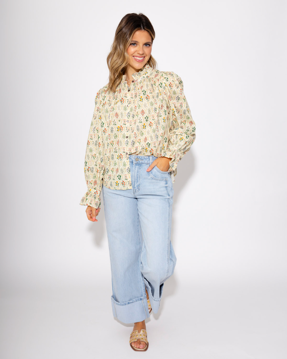 The Empire Wide Leg Baggy Cuffed Jeans