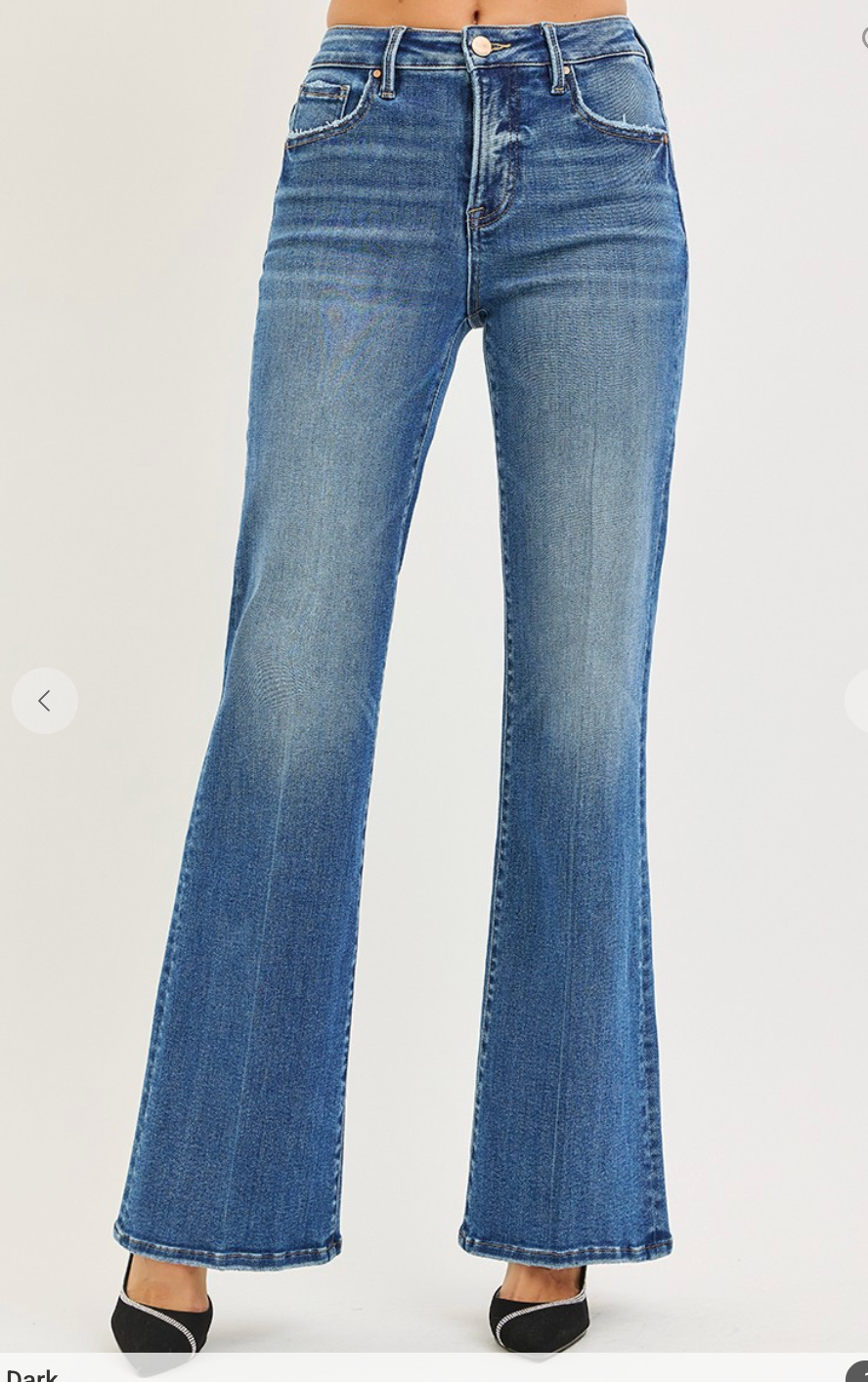 High Rise Wide Flare Jeans in Dark
