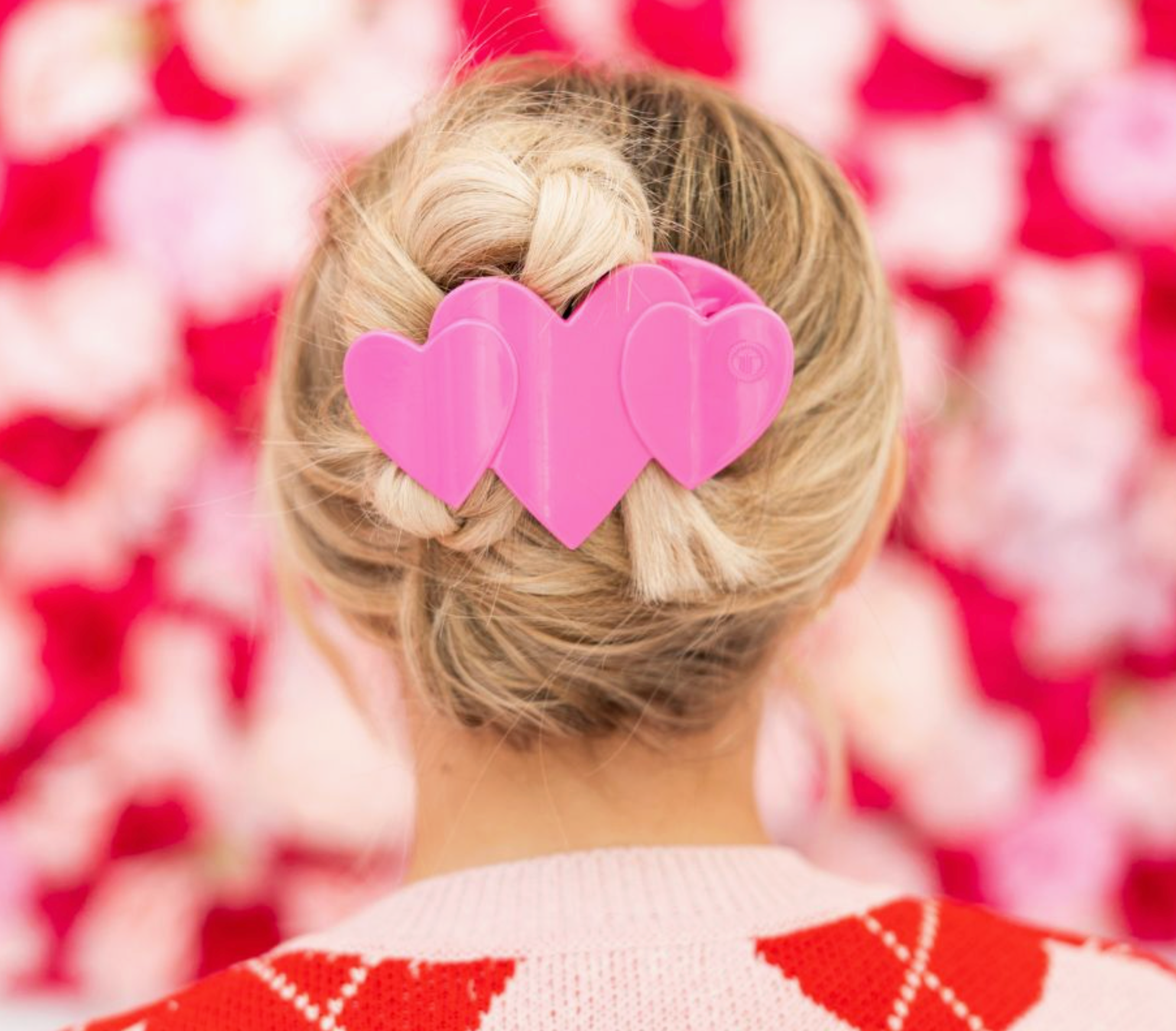 Flat Hair Clip | Large | Pink Heart To Heart