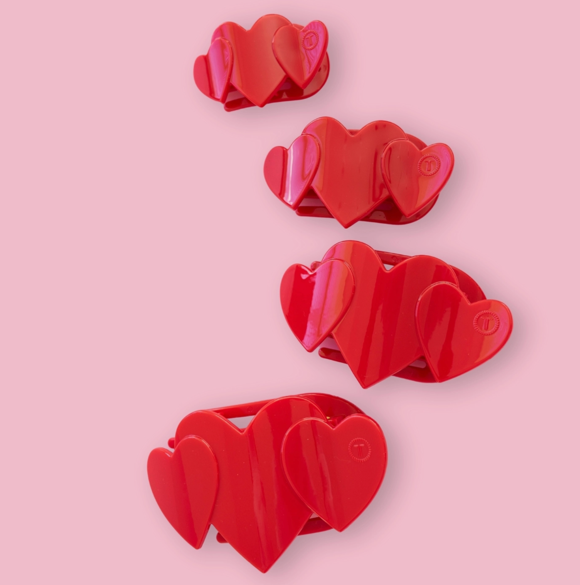 Flat Hair Clip | Large | Red Heart To Heart