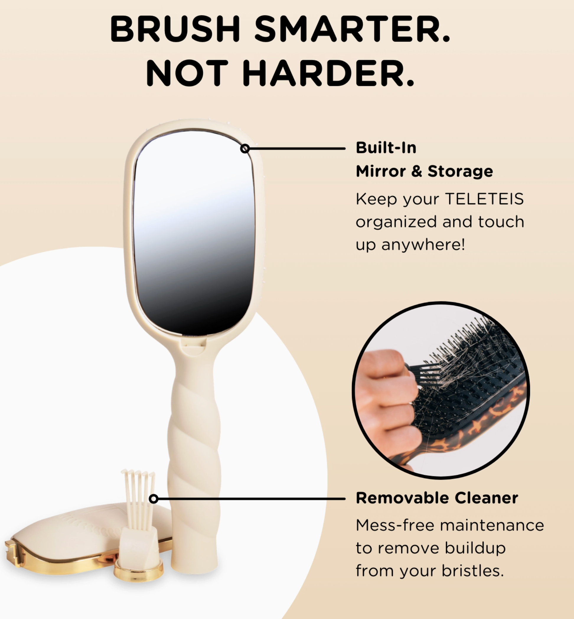 Boar Bristle Hair Brush | Tan