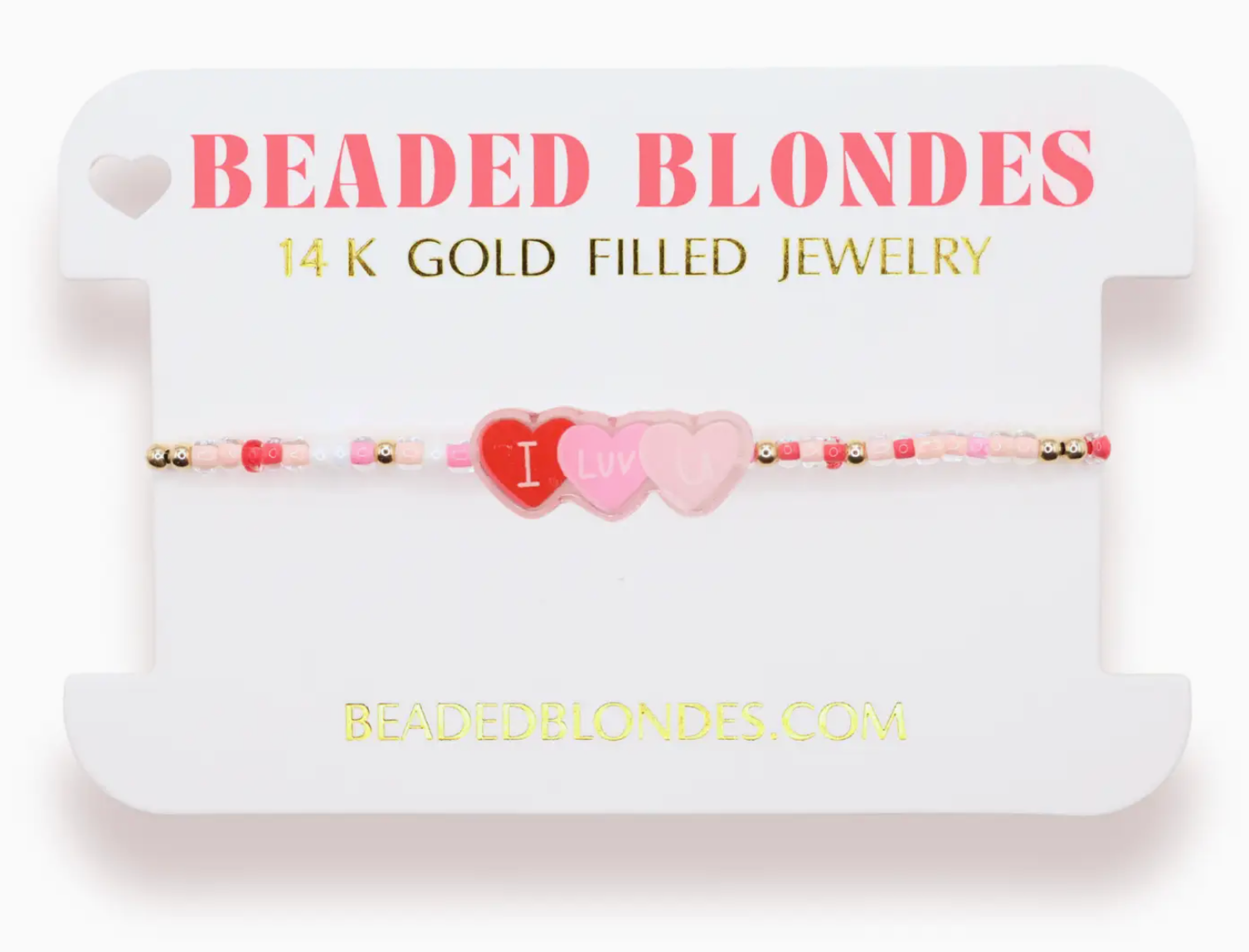 I Luv U Candy Heart Sprinkle Bracelet