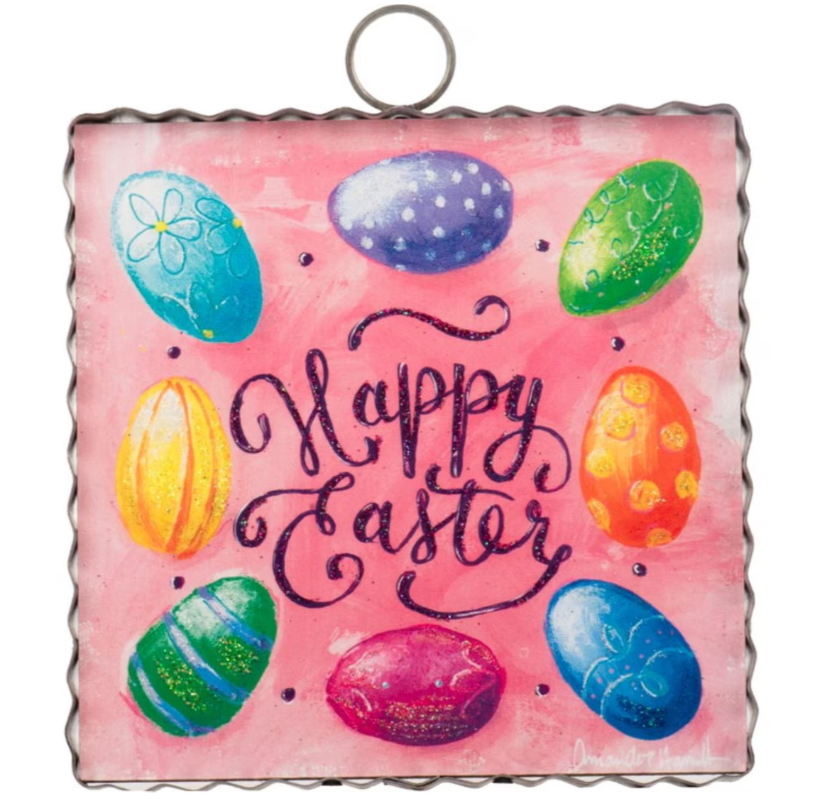 Happy Easter & Eggs Charm