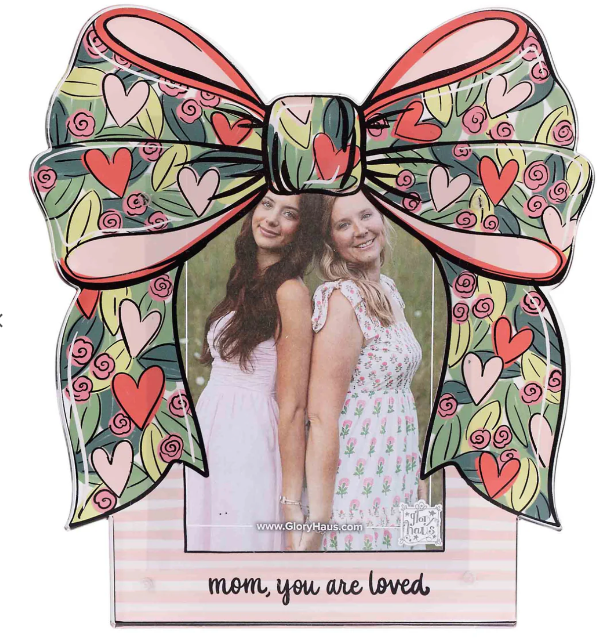 Hearts and Flowers Mom Acrylic Frame