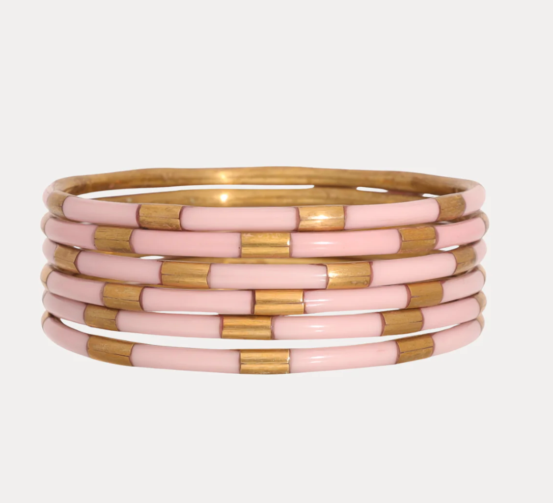 Veda Bangles - Set of 6 - Ice Rose