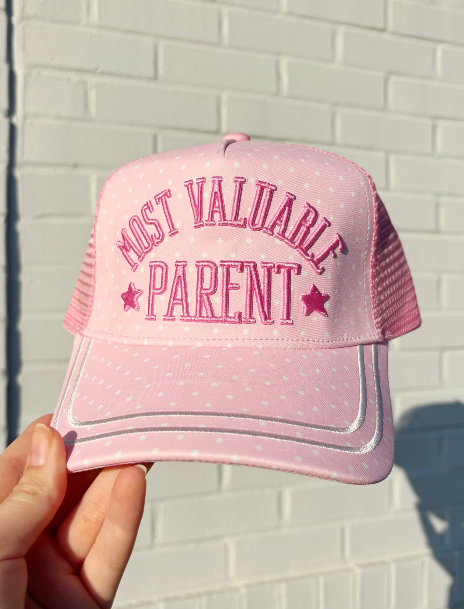 Pink Polka Dot Most Valuable Parent Hat