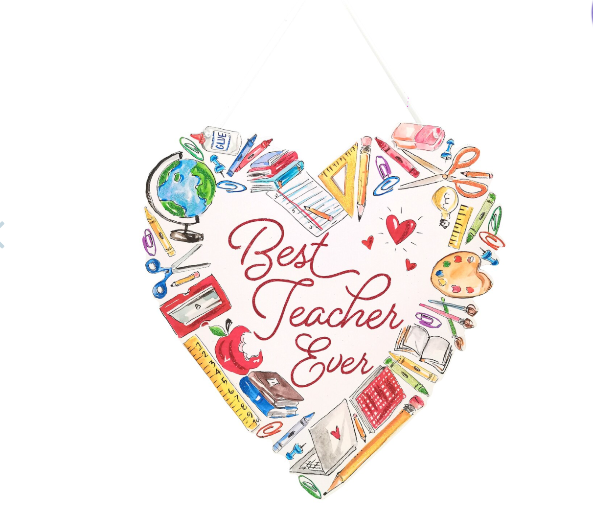 Teachers Heart PVC Door Hanger