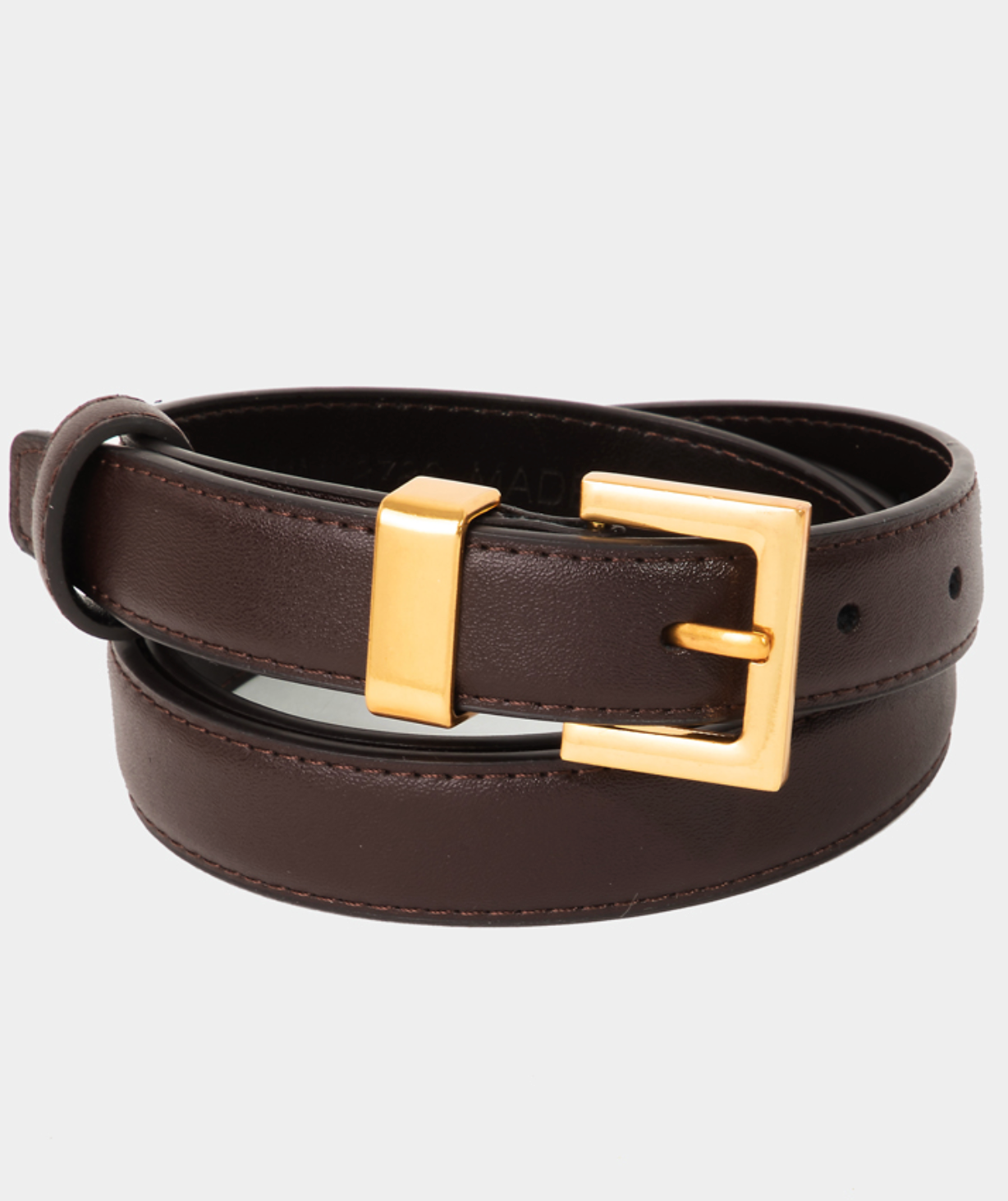 Leather Petite Square Buckle Belt