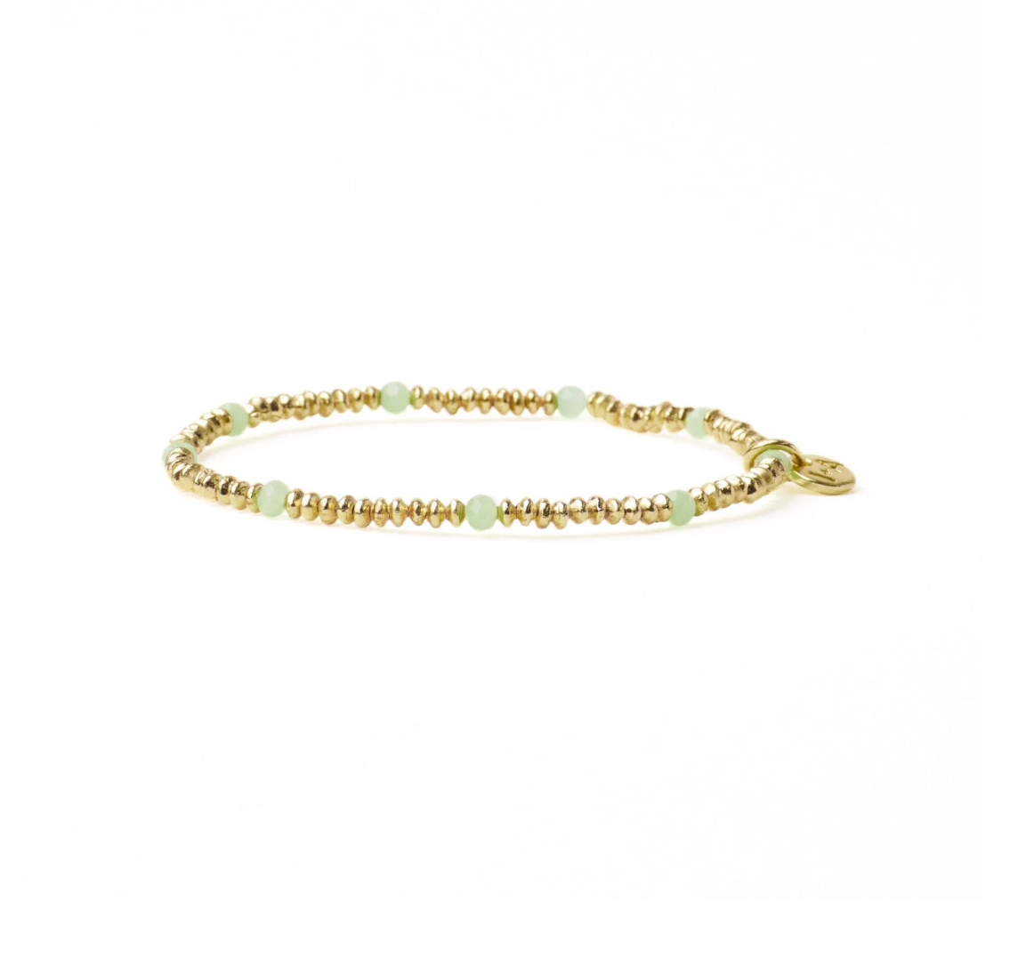 Ashley Crystal Stretch Bracelet Mint/Gold