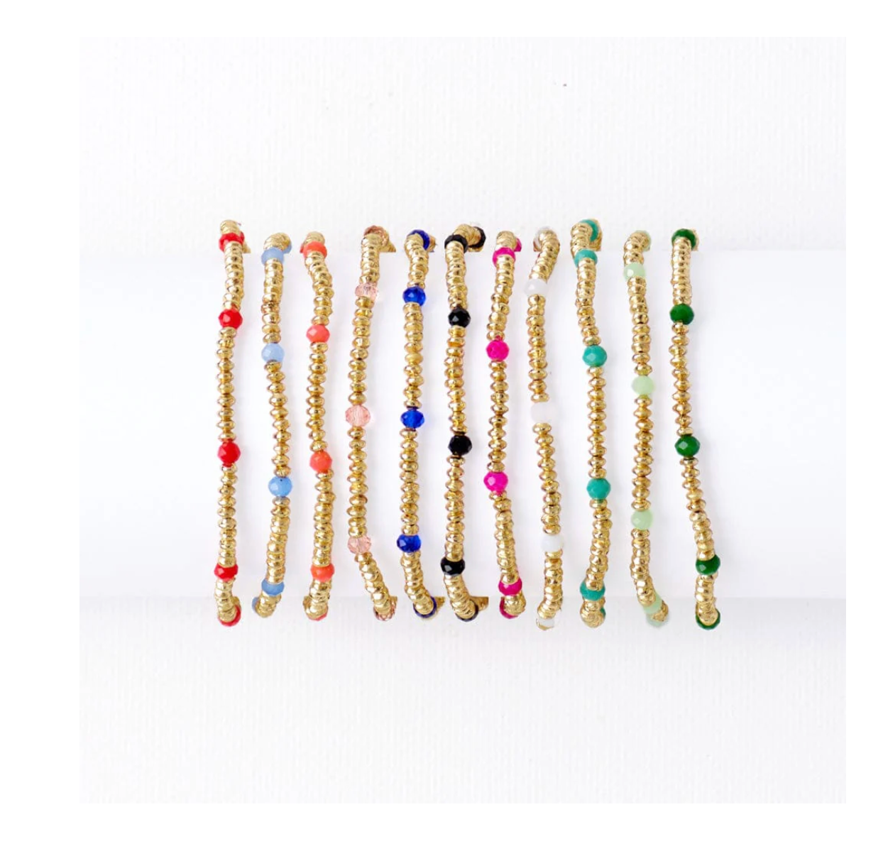 Ashley Crystal Stretch Bracelet Mint/Gold