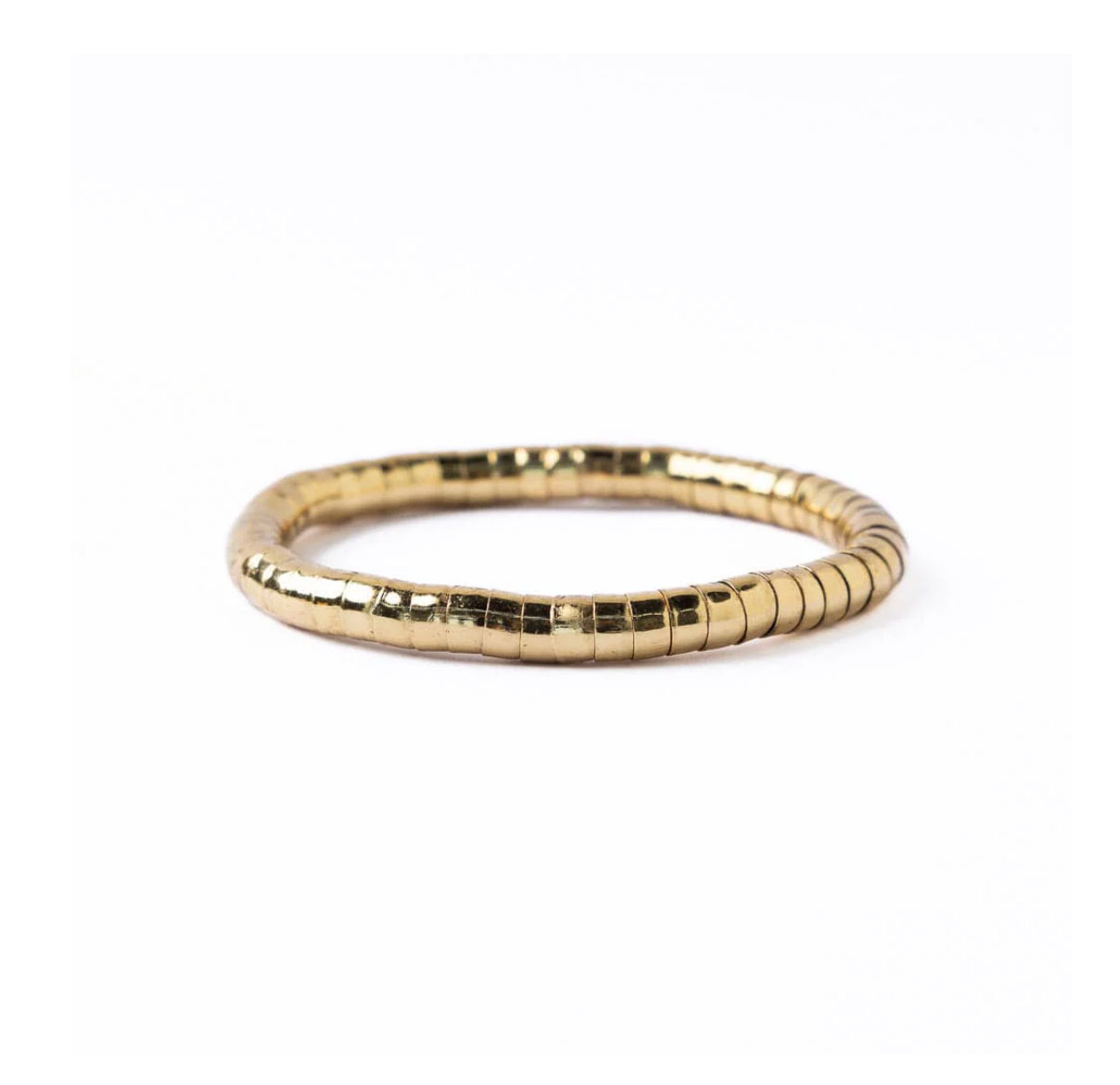Lucille Round Bead Stretch Bracelet in Gold