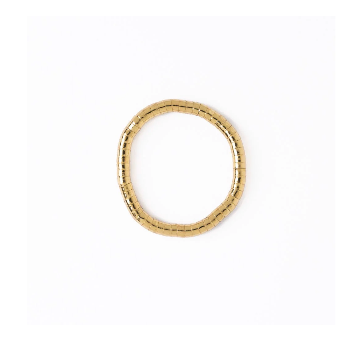 Lucille Round Bead Stretch Bracelet in Gold