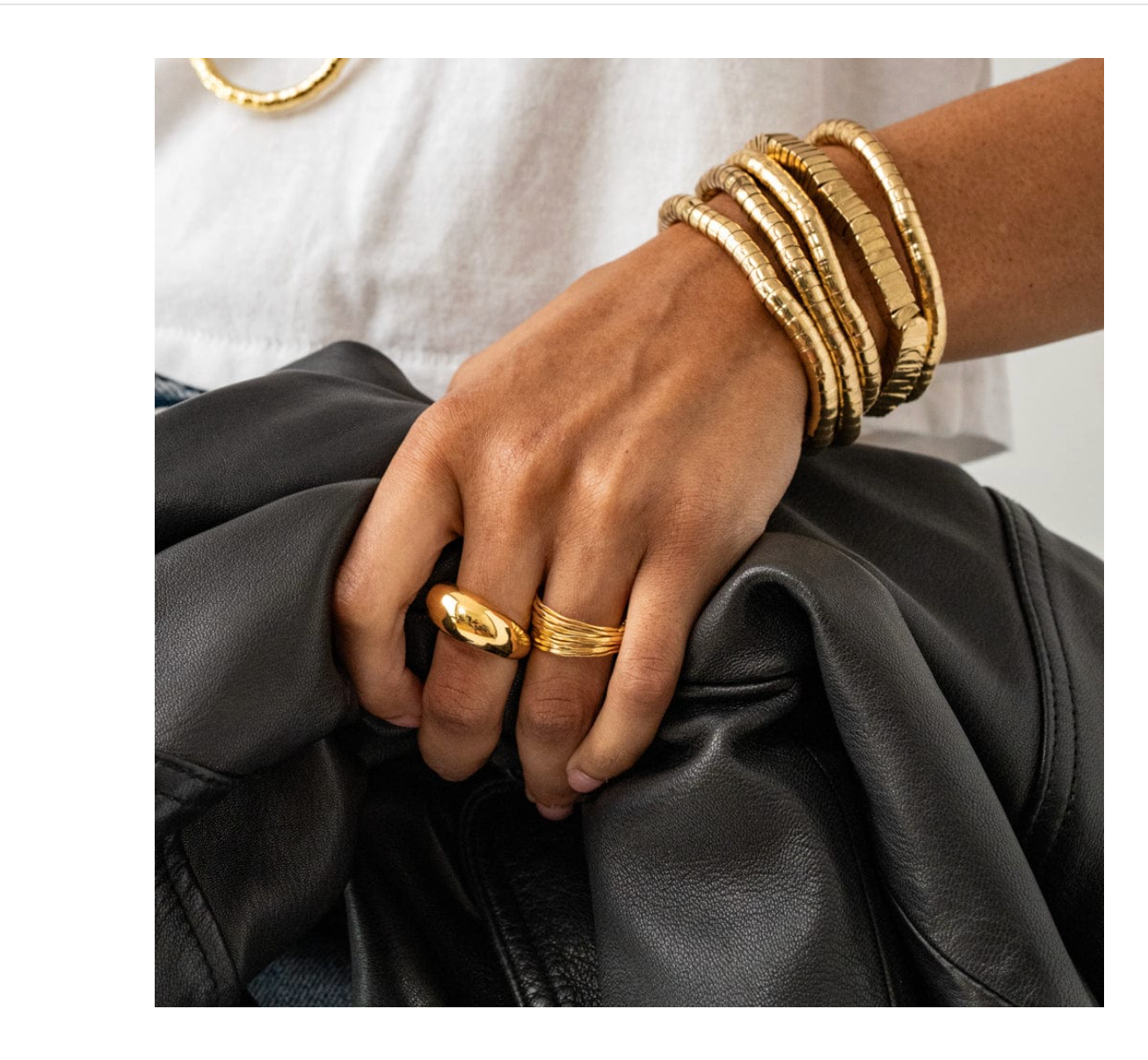 Lucille Round Bead Stretch Bracelet in Gold