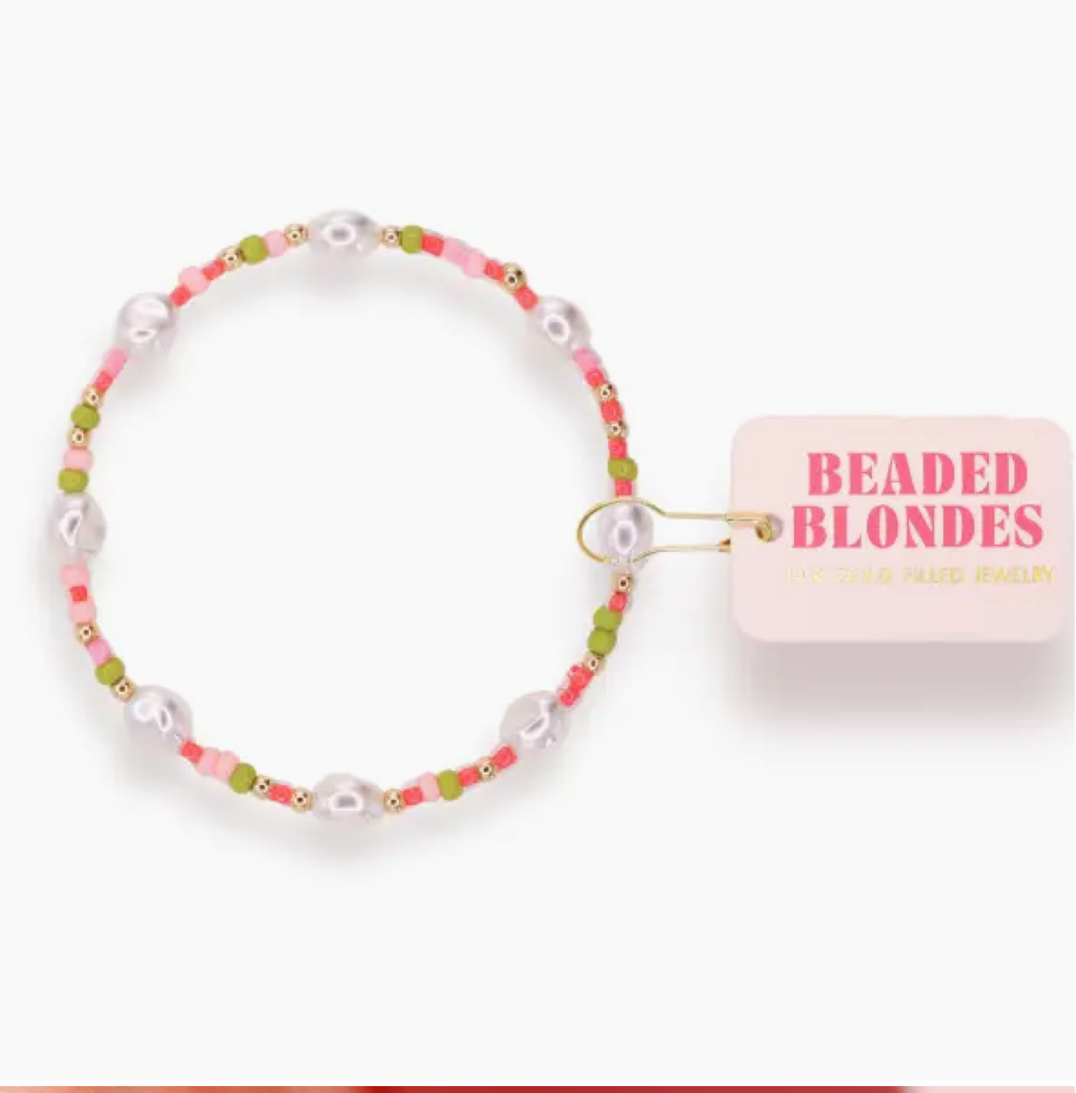 Watermelon Sprinkle Pearl Bracelet