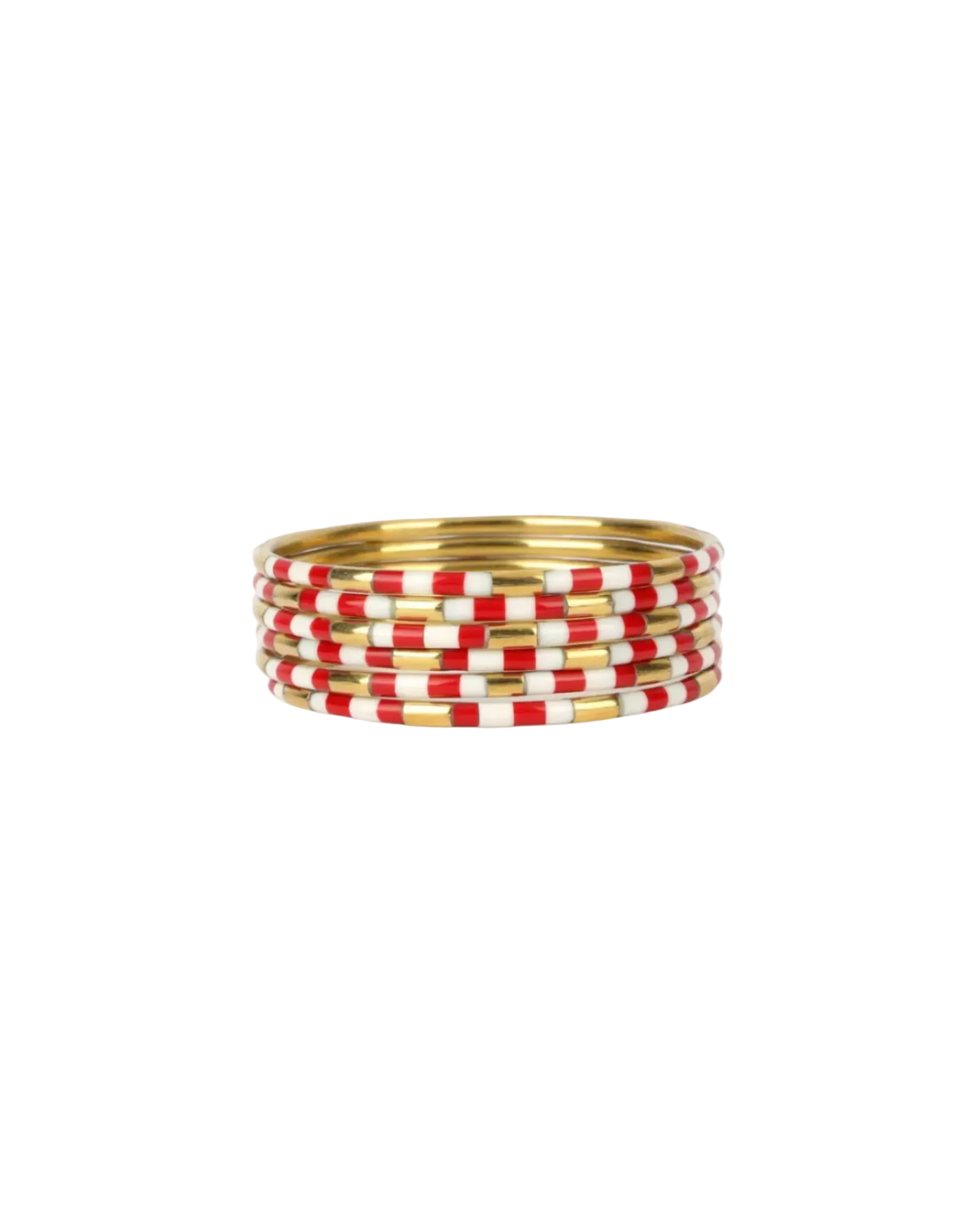 Veda Bangles - Set of 6 - Red/White