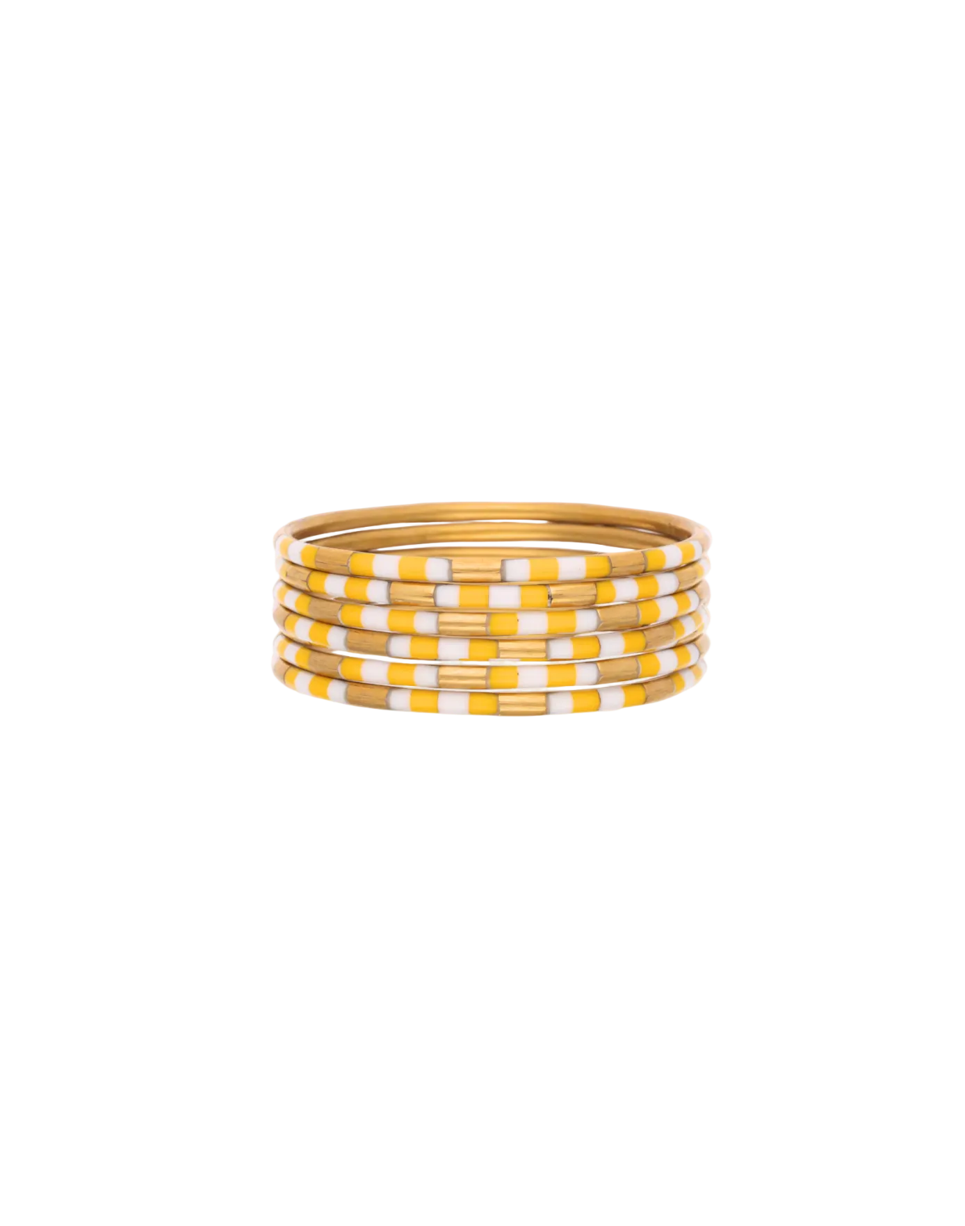 Veda Bangles - Set of 6 - Yellow/White