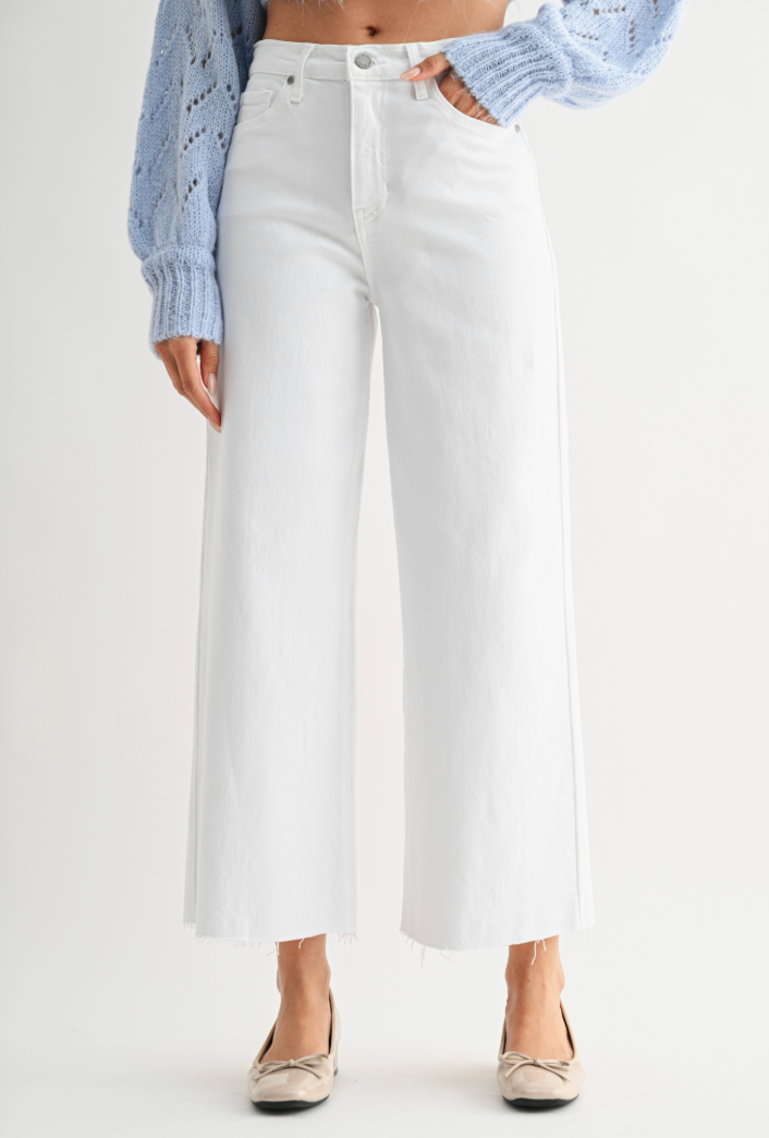 JBD | Scissor-Cut Wide Leg Jeans in Optic White