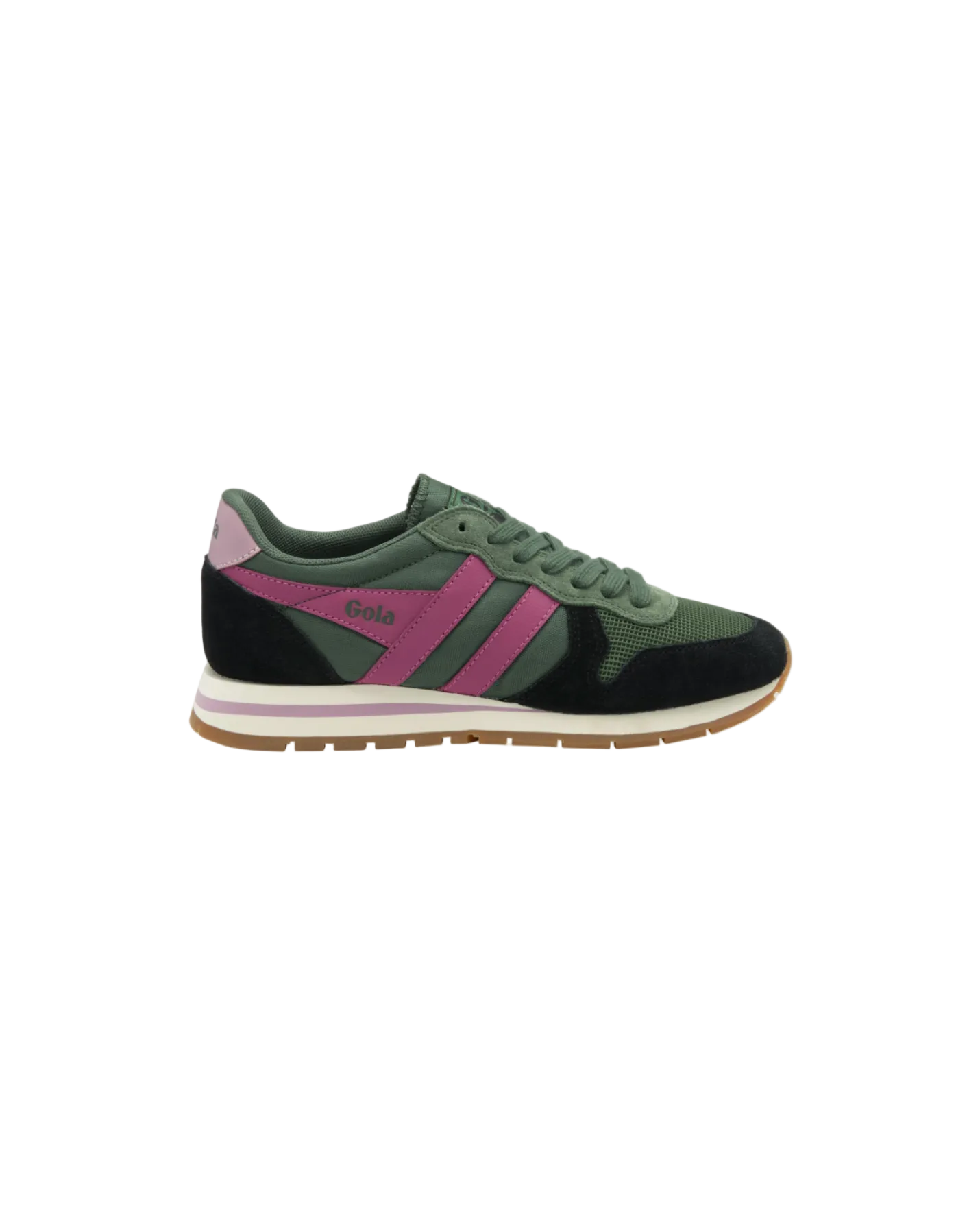 Gola Daytona Sneakers in Evergreen/Black/Fuchsia