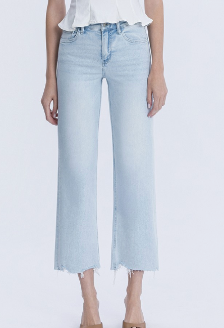 Vervet | High Rise Light Wash Slim Wide Jeans