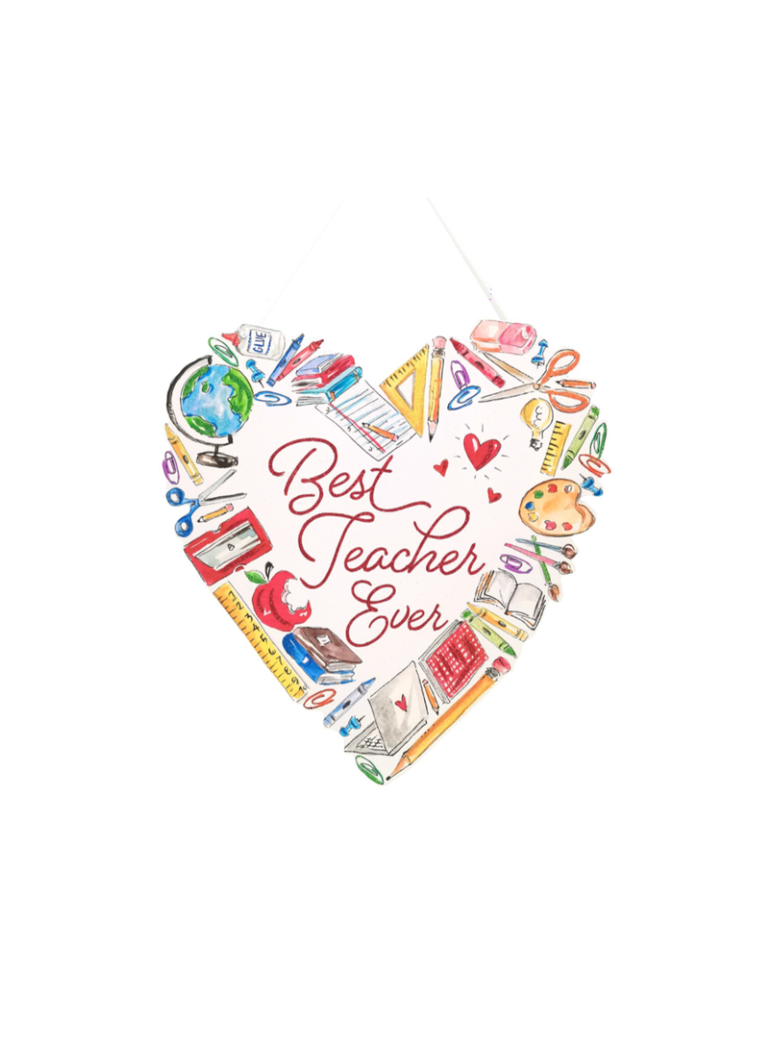 Teachers Heart PVC Door Hanger